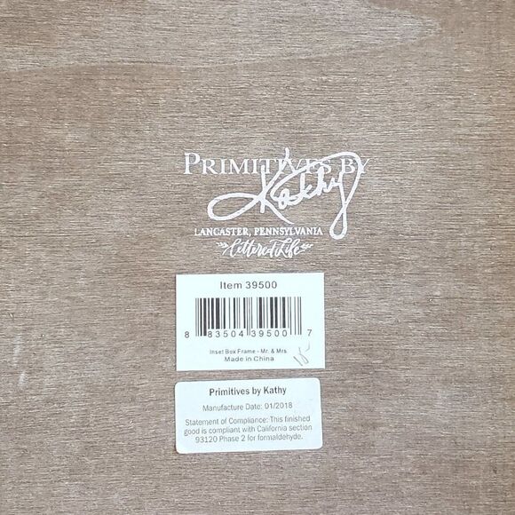 Primitives by Kathy Mr. & Mrs. est. 2018 Inset Box Frame - Picture 3 of 3
